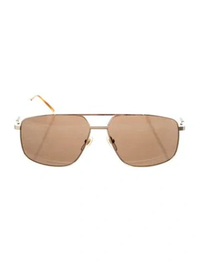 Pre-owned Gucci Aviator Mirrored Sunglasses In Gold