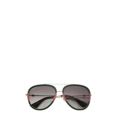 Gucci Aviator Shaped Sunglasses In Multicolor
