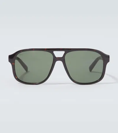 Gucci Aviator Sunglasses In Green