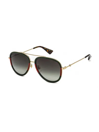 Gucci Aviator Sunglasses For Women - Gg0062s Model In Multi