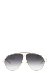 Gucci Gold Metal Aviator Sunglasses Women In Gold