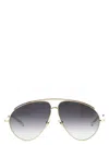 Gucci Gold Metal Aviator Sunglasses Women In Gold