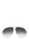 Gucci Gold Metal Aviator Sunglasses Women In Brown