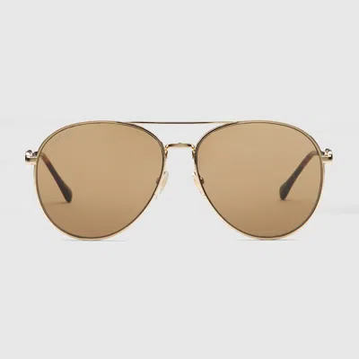 Gucci Aviator Sunglasses In Gold