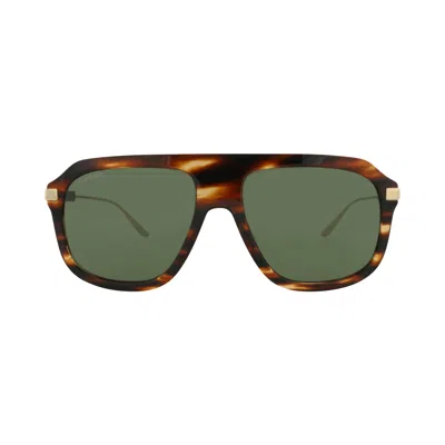 Pre-owned Gucci Aviator Sunglasses 'havana/gold/green' | Brown | Men's Size Onesize