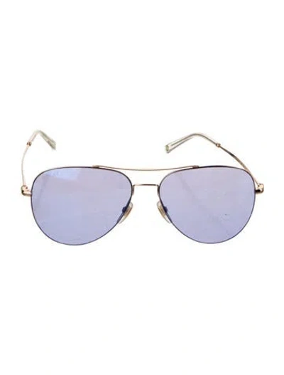 Pre-owned Gucci Aviator Tinted Sunglasses In Blue