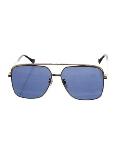 Pre-owned Gucci Aviator Tinted Sunglasses In Gold