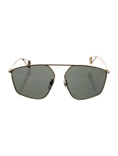 Pre-owned Gucci Aviator Tinted Sunglasses In Gold