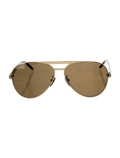 Pre-owned Gucci Aviator Tinted Sunglasses In Gold