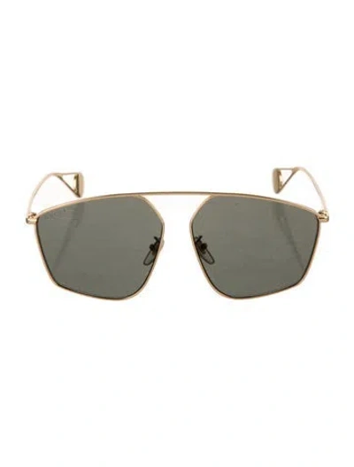 Pre-owned Gucci Aviator Tinted Sunglasses In Gold