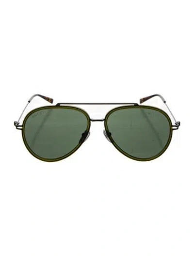 Pre-owned Gucci Aviator Tinted Sunglasses In Green