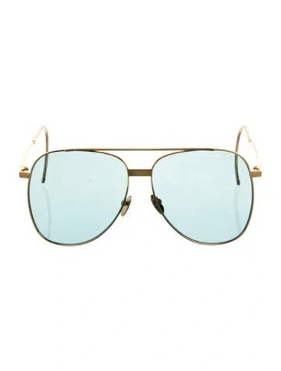 Pre-owned Gucci Aviator Tinted Sunglasses W/ Tags In Gold