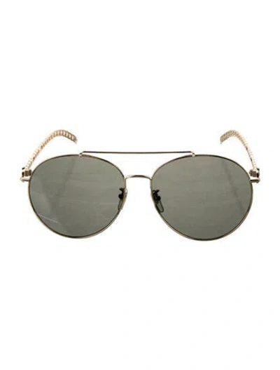 Pre-owned Gucci Aviator Tinted Sunglasses W/ Tags In Gold