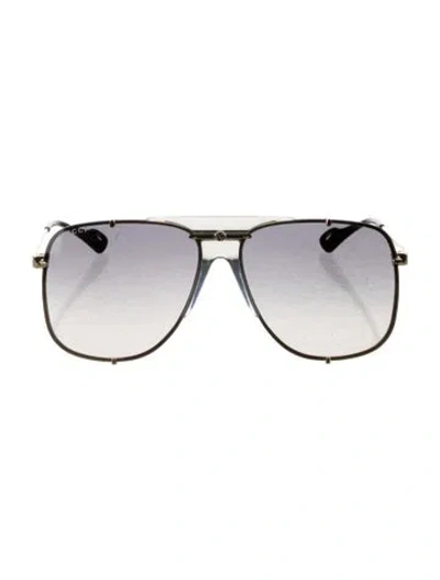 Pre-owned Gucci Aviator Tinted Sunglasses W/ Tags In Gold