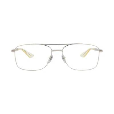 Pre-owned Gucci Aviator-frame Metal Optical Frames 'silver/transparent' | Men's Size Onesize