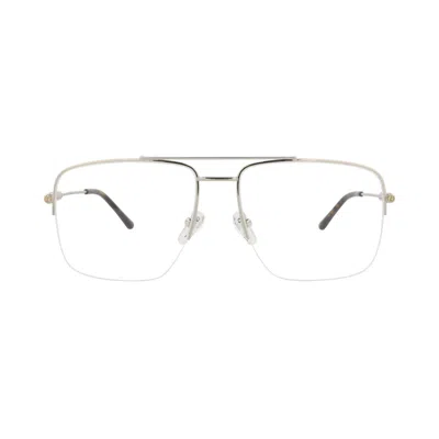 Pre-owned Gucci Aviator-frame Metal Optical Frames 'silver/transparent' | Women's Size Onesize