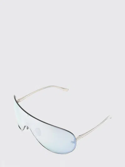 Gucci Aviator-style Shield Sunglasses In Metal With Engraved Logo In Silver