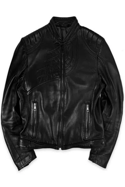Pre-owned Gucci Aw00  By Tom Ford ‘spiral' Black Leather Biker Jacket