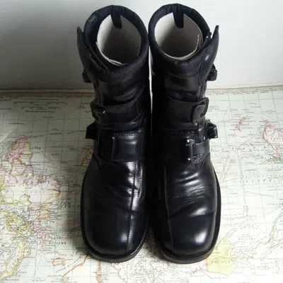 Pre-owned Gucci Aw1999 Astro Moto Boots In Black
