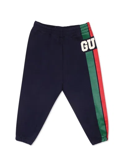 Gucci Babies' B Jogging Pants In Blue