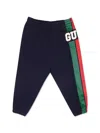Gucci Logo-print Trousers In Dark Night Sky Mc