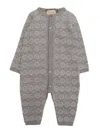 Gucci Double G-intarsia Long-sleeved Romper In Gray