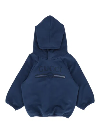Gucci B L/s Sweatshirt Felted Ctn Je In Blue
