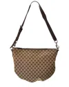 Gucci B Medium Gg Canvas & Leather Shoulder Bag In Brown