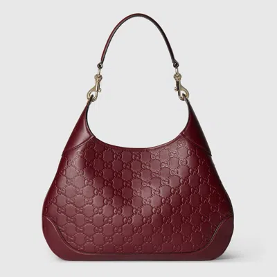 Gucci B Medium Shoulder Bag In Bordeaux