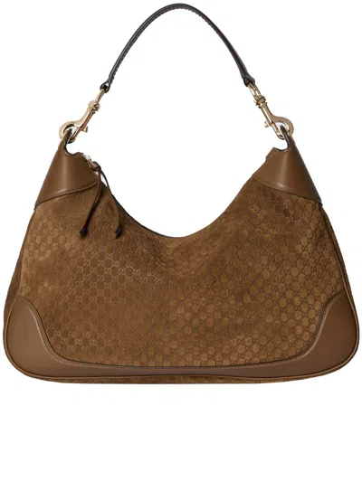 Gucci B Medium Shoulder Bag In Brown