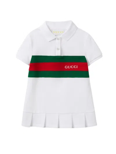 Gucci Kids Dresses White In Optical White/mix