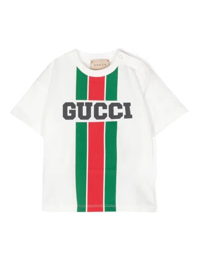 Gucci Babies' Logo-print Cotton T-shirt In New White Mc