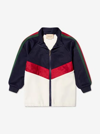 Gucci Baby Boys Zip Up Top In Blue