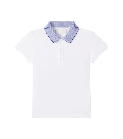 Gucci Baby Cotton-blend Polo Shirt In White