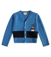 GUCCI BABY EMBROIDERED WOOL CARDIGAN