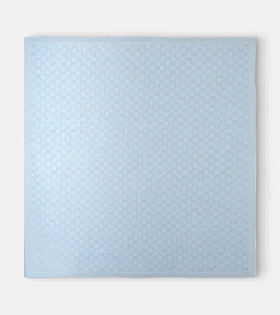 Gucci Baby Gg Cotton And Wool Blanket In Blue