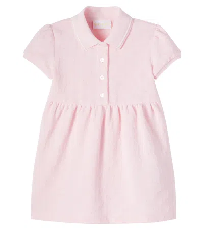 Gucci Baby Gg Cotton Polo Dress In Pink