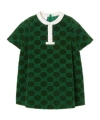 Gucci Baby Gg Cotton Velvet Dress In Green