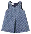Gucci Baby Gg Denim Jacquard Dress In Blue