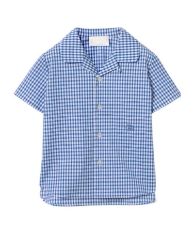 Gucci Baby Gingham Cotton Shirt In Blue