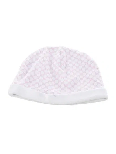 Pre-owned Gucci Kids' Baby Girl Gg Beanie In Pink/white