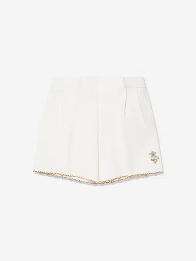 Gucci Baby Girls Embroidered Shorts In White