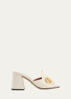 Gucci Off-white Horsebit Heeled Sandals In Mystic Wht