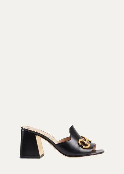 Gucci Baby Horsebit Mule Sandals In Nero
