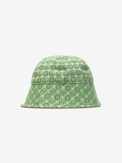 Gucci Baby Mongram Bucket Hat In Green