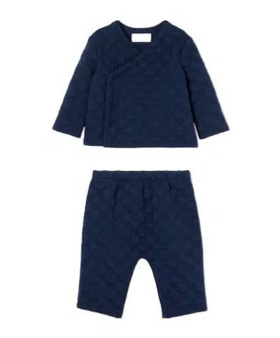 Gucci Baby Padded Gg Jersey Gift Set In Blue