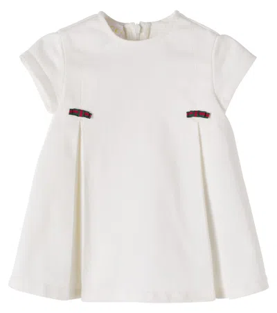 Gucci Baby Pleated Denim Dress In White