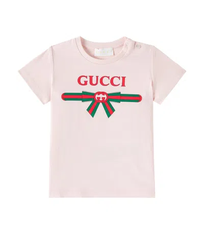 Gucci Baby Printed Cotton Jersey T-shirt In Pink
