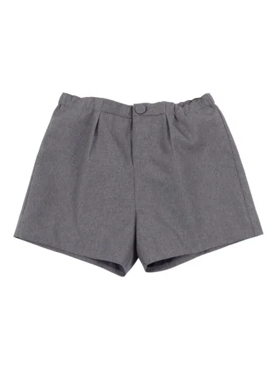 Gucci Kids B Shorts Plain Stiff Wool In Gray