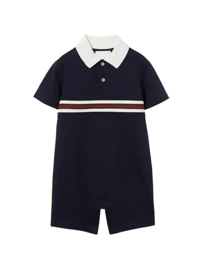 Gucci Baby Short Sleeves All In One Overall In Blue